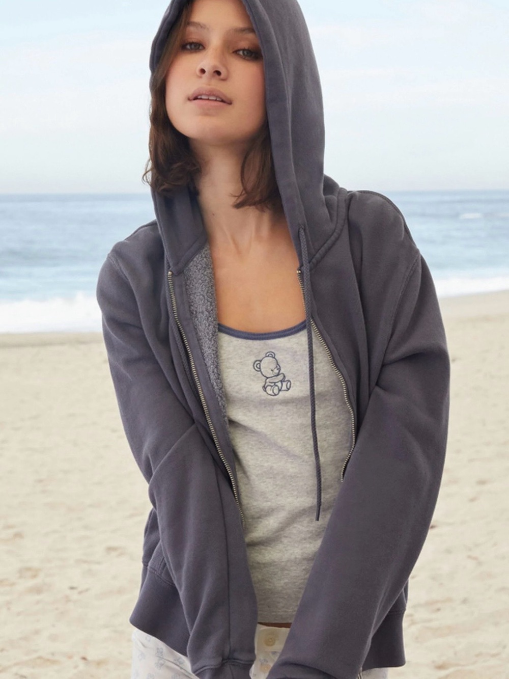 John Galt Navy Blue Christy Zip-Up Hoodie